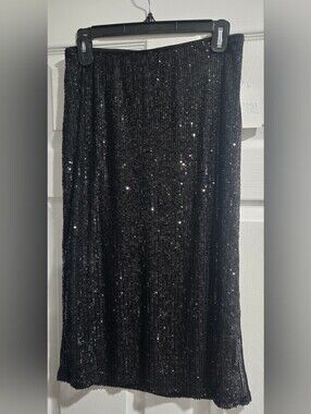 Black Sequin Maxi Skirt